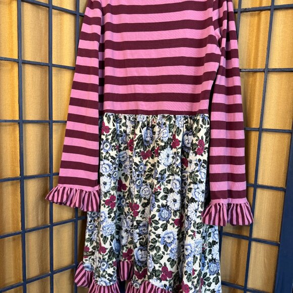 Matilda Jane “Garden” Long Sleeve Striped Floral Dress – Size 14 - Picture 3 of 8